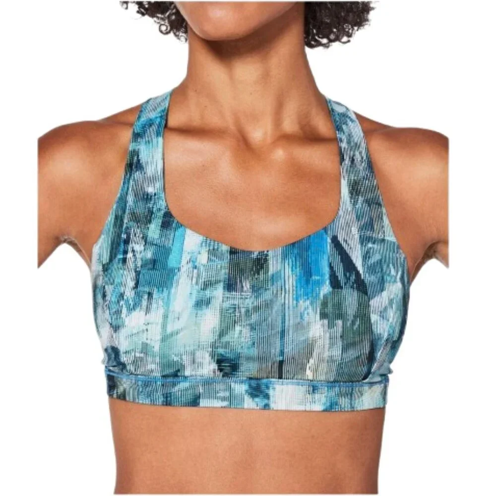 Women's 10 Lululemon Free To Be Serene Bra Sun Dazed Multi Blue